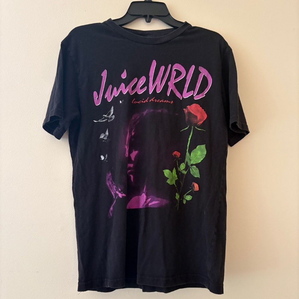 Juice WRLD Lucid Dreams Rose Portrait Band Tee Men’s Medium Black